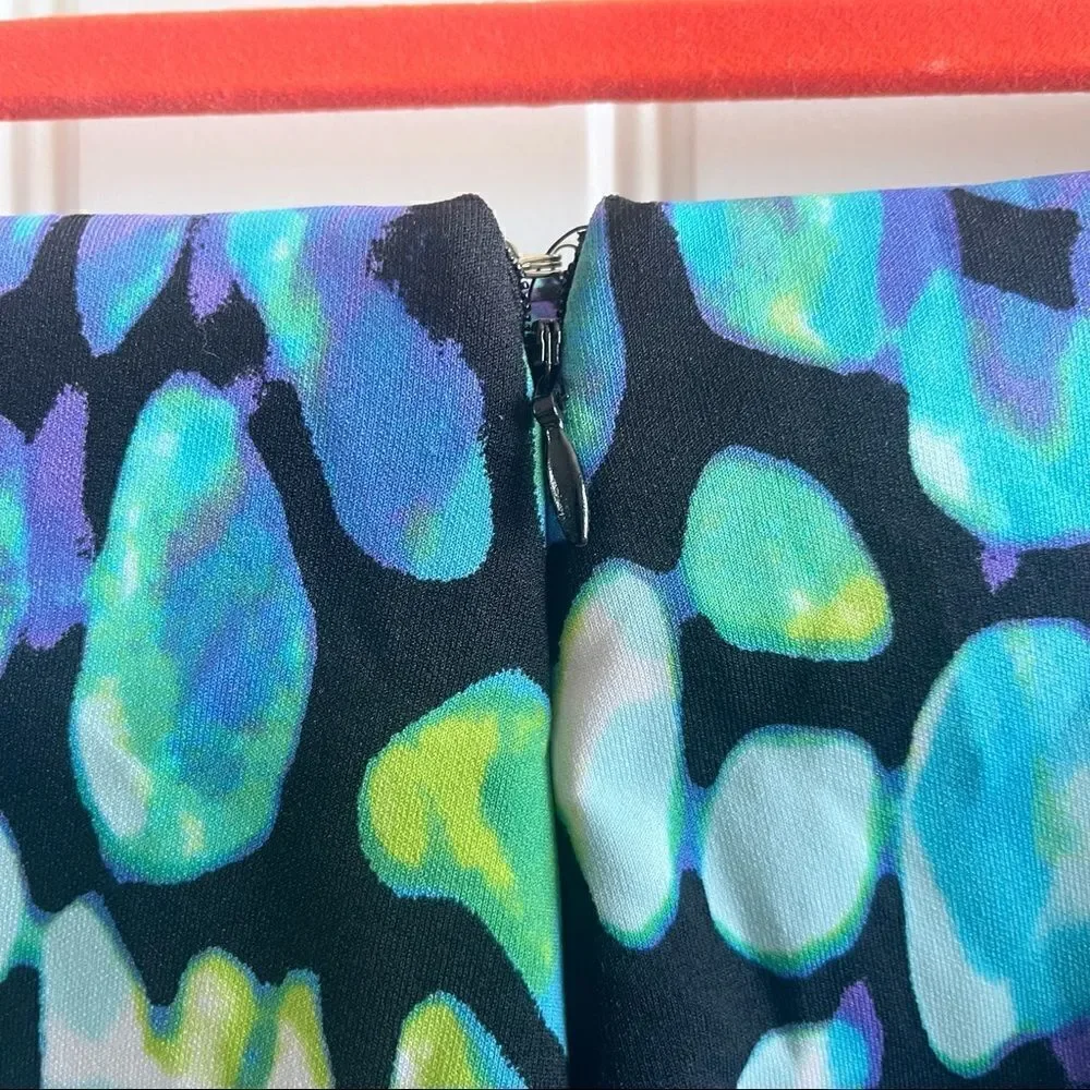Worthington Blue Black Green Snake Print Pencil Skirt; SZ S ; BNWT